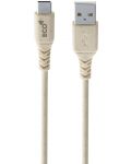 Кабел Cellularline - Eco, USB-A/USB-C, 1.2 m, бежов - 1t
