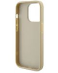 Калъф Guess - PU Fixed Glitter 4G Metal Logo, iPhone 15 Pro, златист - 5t
