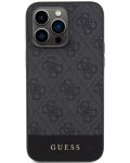 Калъф Guess - PU 4G Stripe, iPhone 15 Pro Max, MagSafe, черен - 2t
