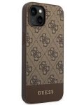 Калъф Guess - 4G Stripe, iPhone 14/13, кафяв - 4t