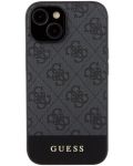 Калъф Guess - PU 4G Stripe, iPhone 15, MagSafe, черен - 2t