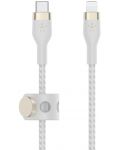 Кабел Belkin - Boost Charge, USB-C/Lightning, Braided silicone, 1 m, бял - 2t