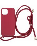 Калъф Mobile Origin - Lanyard, iPhone 15, Cherry - 1t