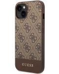 Калъф Guess - 4G Strip, iPhone 14 Plus, кафяв - 4t