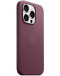 Калъф Apple - FineWoven MagSafe, iPhone 15 Pro, Mulberry - 2t