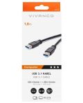Кабел Vivanco - 45249, USB-A/USB-A, 1.8 m, черен - 2t