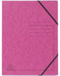 Картонена папка Exacompta - с ластик, розова - 1t