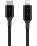 Кабел Belkin - BoostCharge Smart LED, USB-C/Lightning, 1.2 m, черен - 1t