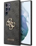 Калъф Guess - PU 4G Metal Logo, Galaxy S24 Ultra, сив - 1t