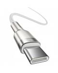 Кабел Baseus - CATJK-C02, USB-C/USB-C, 1 m, бял - 3t