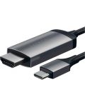 Кабел Satechi - Aluminium, USB-C/HDMI, 1.83 m, сив - 2t