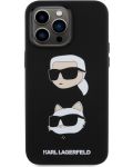 Калъф Karl Lagerfeld - Liquid Silicone Saffiano Choupette Head, iPhone 15 Pro Max, черен - 2t