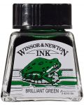 Калиграфски туш Winsor & Newton - Брилянтно зелен, 14 ml - 1t