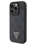 Калъф Guess - Strass Triangle Metal Logo, iPhone 15 Pro Max, черен - 2t