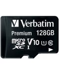 Карта памет Verbatim - 128GB, microSDXC, Class10 + адаптер - 2t