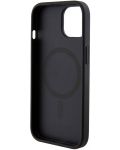 Калъф Guess - PU 4G Stripe, iPhone 15, MagSafe, черен - 5t