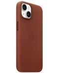 Калъф Apple - Leather MagSafe, iPhone 14, Umber - 2t