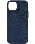 Калъф Njord - Salmon Leather MagSafe, iPhone 15 Plus, син - 4t