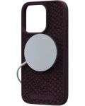 Калъф Njord - Salmon Leather MagSafe, iPhone 15 Pro, кафяв - 4t