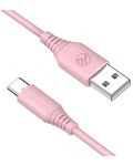Кабел Tellur - TLL155402, USB-A/USB-C, 1 m, розов - 3t