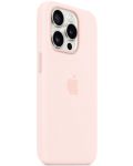 Калъф Apple - Silicone MagSafe, iPhone 15 Pro, Light Pink - 2t