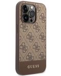 Калъф Guess - 4G Stripe, iPhone 14 Pro, кафяв - 2t