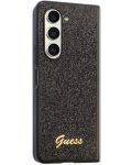 Калъф Guess - Glitter Flakes Metal Logo, Galaxy Z Fold 5, черен - 3t