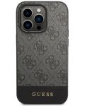 Калъф Guess - 4G Stripe, iPhone 14 Pro Max, сив - 1t
