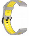 Каишка Techsuit - W002, Galaxy Watch/Huawei Watch, 20 mm, сива/жълта - 1t