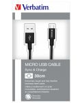 Кабел Verbatim - Sync & Charge, Micro USB/USB-A, 0.3 m, черен - 3t