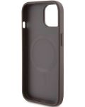 Калъф Guess - PU 4G Stripe, iPhone 15, MagSafe, кафяв - 6t