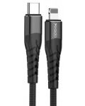 Кабел Yesido - CA-48, USB-C/Lightning 1.2 m, черен - 1t