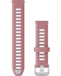 Каишка Garmin - QR Silicone, Venu 3S, 18 mm, Pink/Whitestone/Silver - 1t