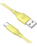 Кабел Tellur - TLL155400, USB-A/USB-C, 1 m, жълт - 3t