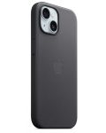 Калъф Apple - FineWoven MagSafe, iPhone 15 Plus, черен - 2t