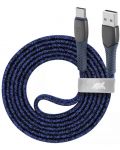 Кабел Rivacase - PS6102BL12, USB-C/USB-А, 1.2 m, син - 1t
