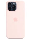 Калъф Apple - Silicone MagSafe, iPhone 15 Pro Max, Light Pink - 2t