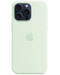 Калъф Apple - Silicone, iPhone 15 Pro Max, MagSafe, Soft Mint - 1t