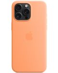 Калъф Apple - Silicone MagSafe, iPhone 15 Pro Max, Orange Sorbet - 4t