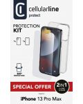 Калъф и протектор Cellularline - iPhone 13 Pro Max, прозрачни - 4t