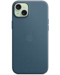 Калъф Apple - FineWoven MagSafe, iPhone 15 Plus, Pacific Blue - 4t