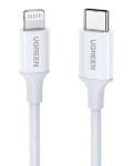 Кабел Ugreen - US171, USB-C/Lightning, 1 m, бял - 1t