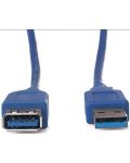 Удължителен кабел VCom - CU302, USB-A/USB-A, 1.8 m, син - 5t