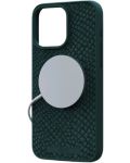 Калъф Njord - Salmon Leather MagSafe, iPhone 15 Pro Max, зелен - 8t