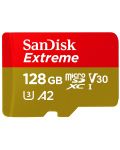 Карта памет SanDisk - Extreme, 128GB, microSDXC, UHS-I + адаптер - 2t