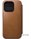 Калъф Nomad - Modern Leather Folio, iPhone 15 Pro, English Tan - 4t