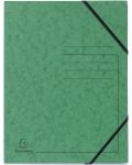 Картонена папка Exacompta - с ластик, зелена - 1t