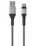 Кабел Energizer - C520CKSL, USB-A/USB-C, 2 m, сив/черен - 1t