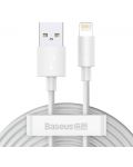 Кабел Baseus - Simple Wisdom, USB-A/Lightning, 1.5 m, бял - 1t