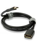 Кабел QED - Connect QE8194, USB-A/USB-C, 0.75m, черен - 1t